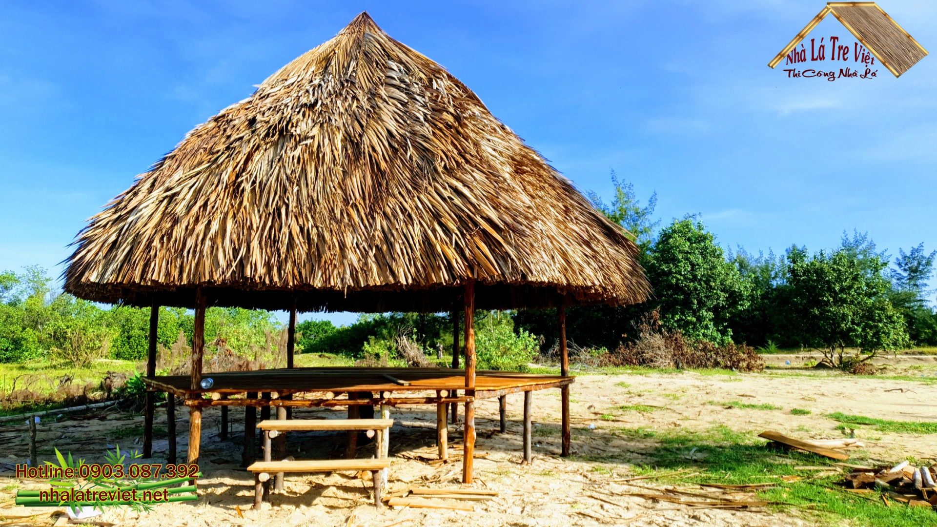 làm chòi lá dừa resort